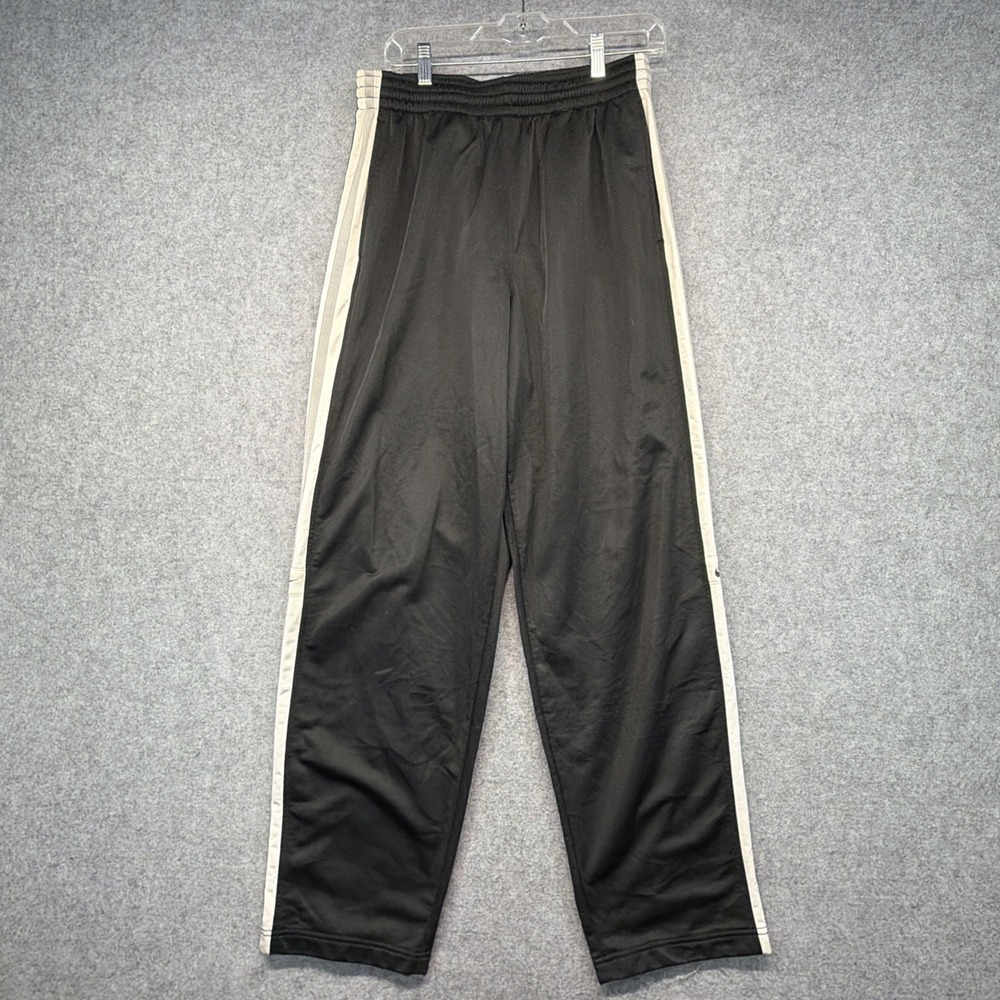 Vintage 2000s Baggy Nike Black Striped Swoosh Track Pants Size Medium Y2K